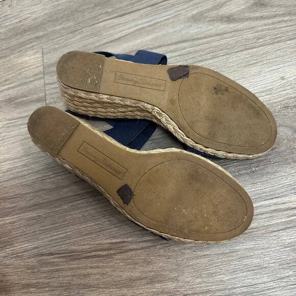 Tommy Bahama Sakura Sandal Heels Wedges Navy Blue Espadrilles 9 - Picture 7 of 11